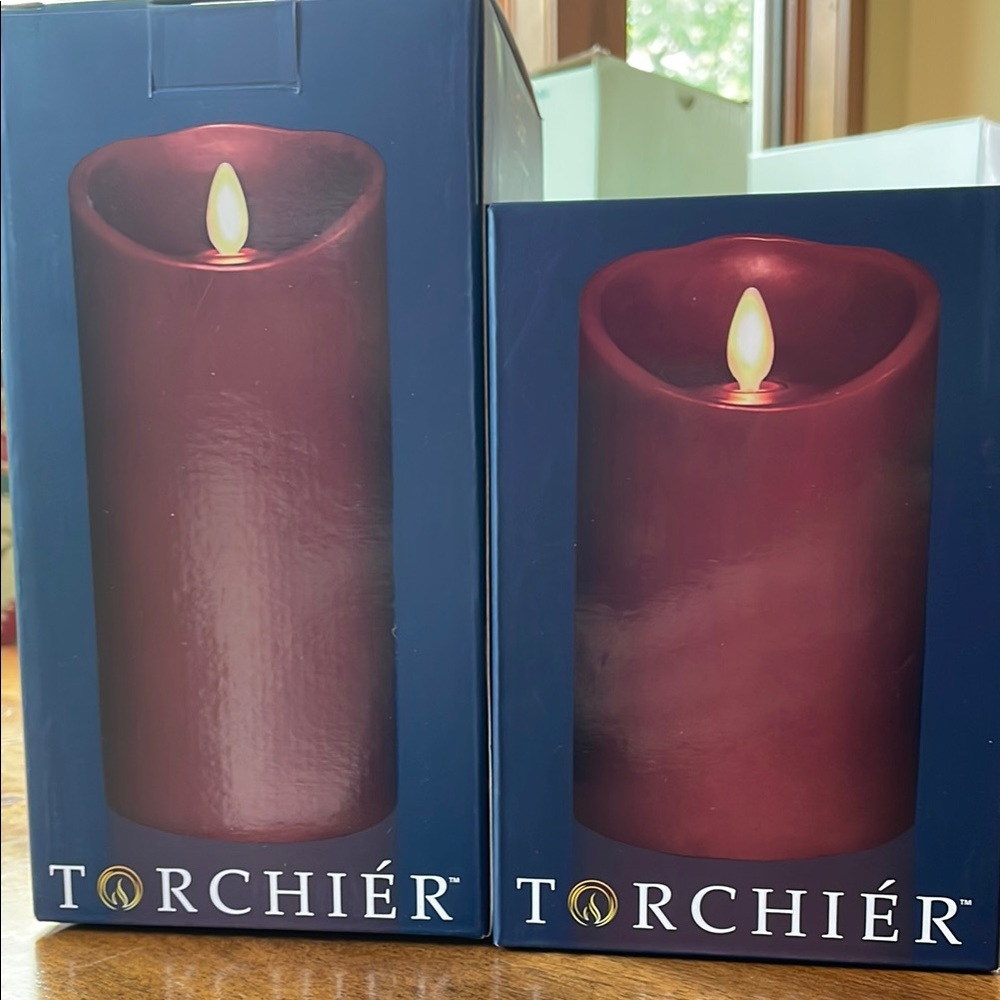 NWT Red LED Candles with Flickering Flame Effect